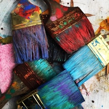 Vibrant acrylic painting with bold colors and quick brushwork