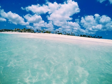 A beautiful beach resort in Mexico with clear blue waters.