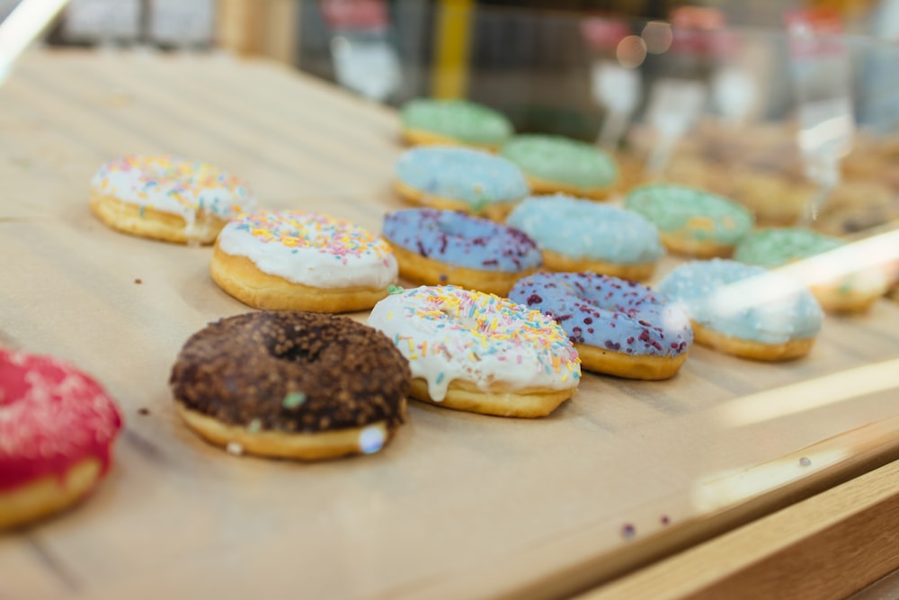 selective focus photo of doughnuts