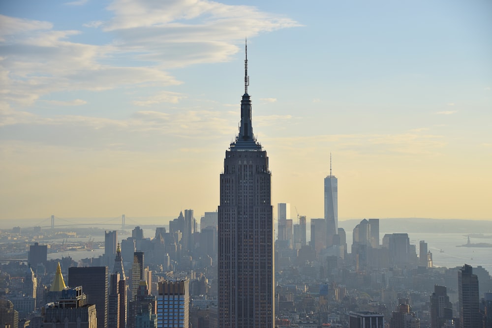 a view of the empire building from the top of the rock