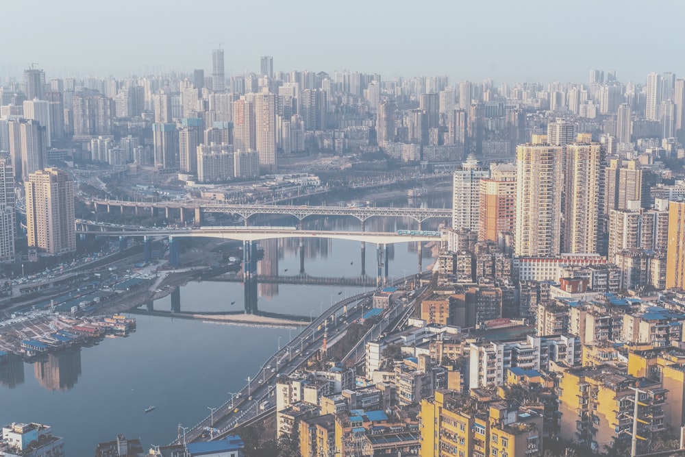 aerial photography of the cityscape