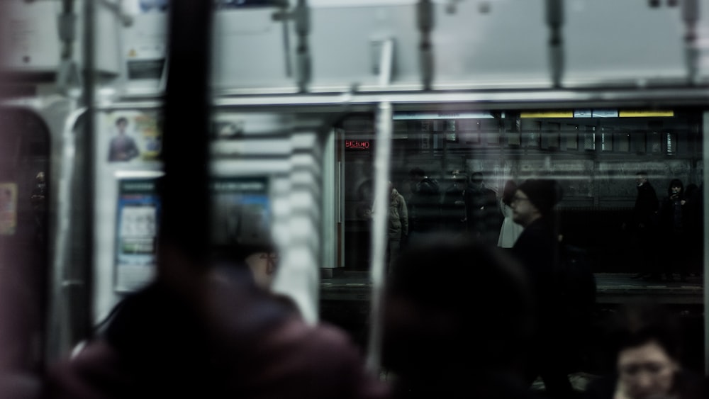 people riding train