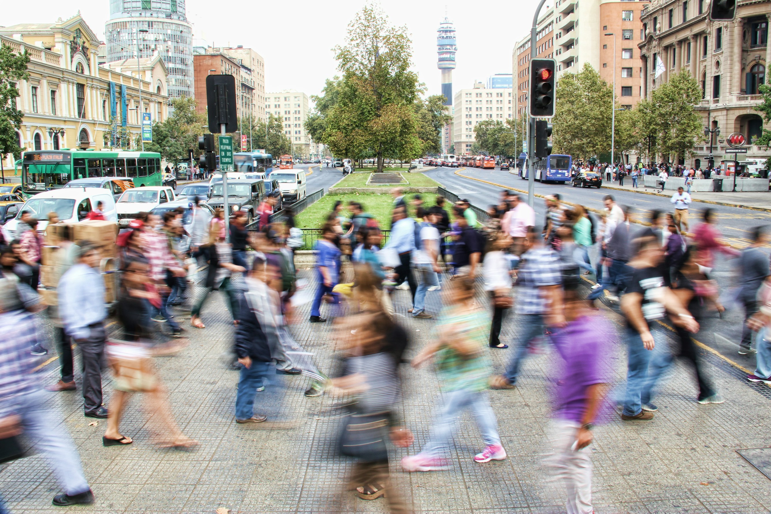 An image of a crowd of people hurriedly moving to illustrate lack of personal relationships and we should focus on closer bonds