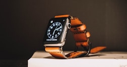 black smartwatch on box