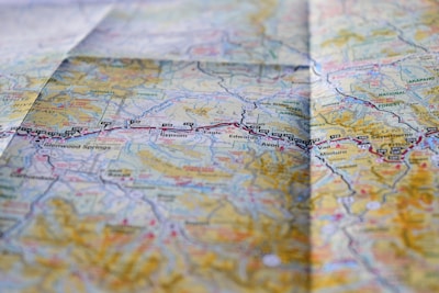 close-up photography of map