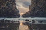 river overflow in between rock formation