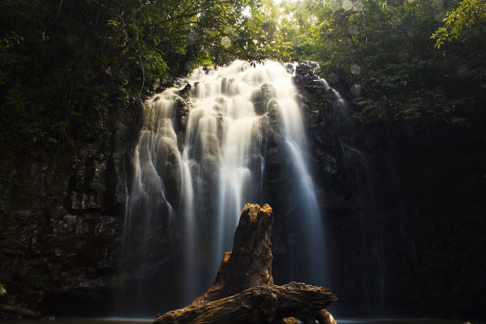 timelapse photography of waterfalls