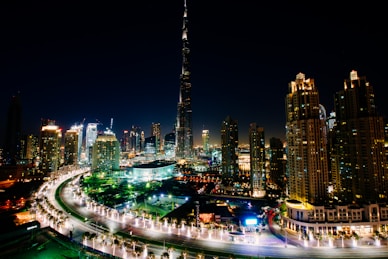 landscape photography of Burj Khalifa, Dubai at night