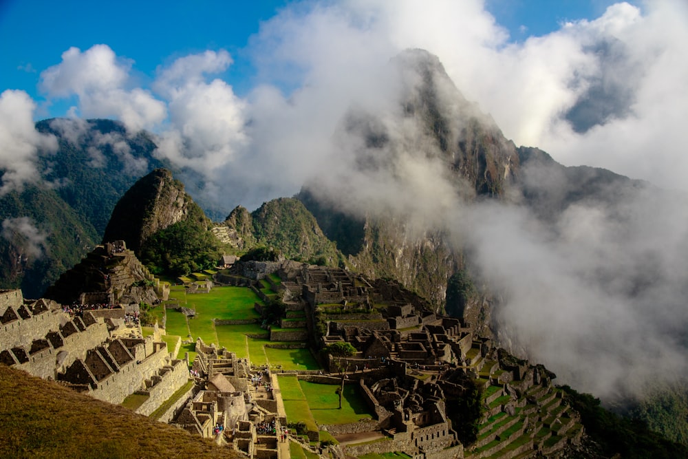 aerial photography of mountain