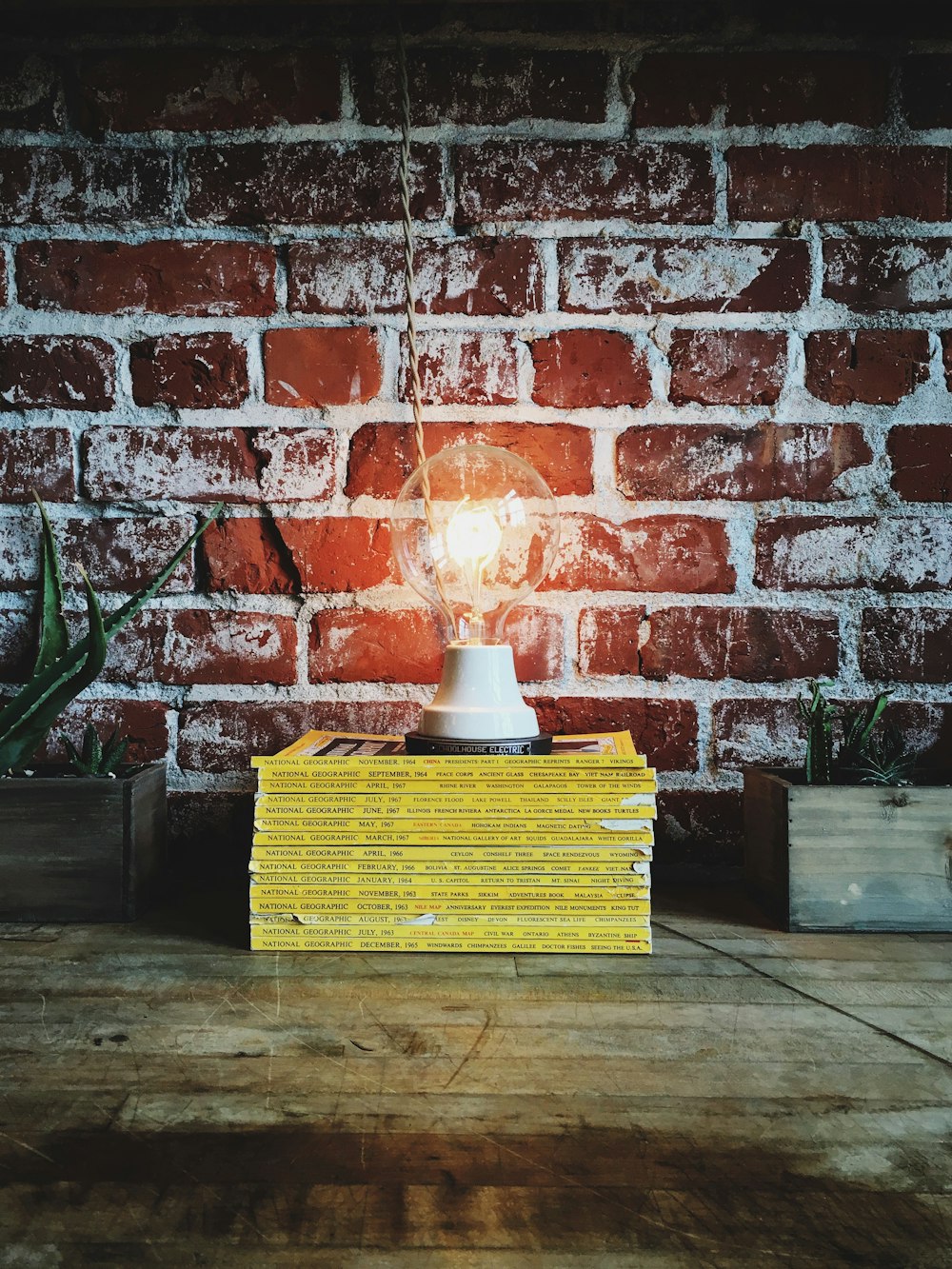 light bulb on pile of books