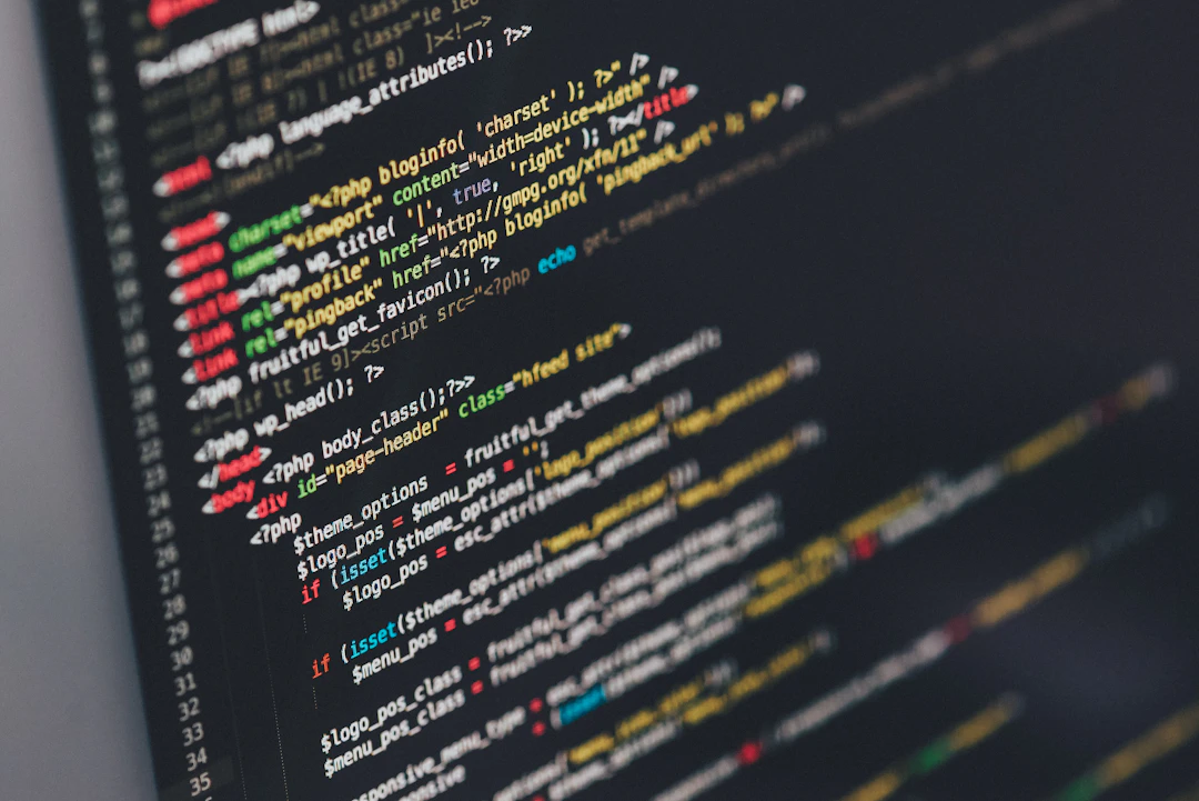 Close-up of source code