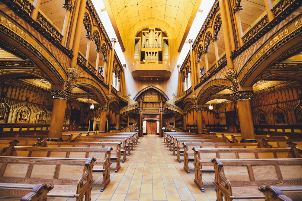 brown and yellow church