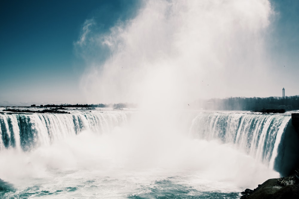 landscape photography of waterfalls