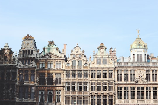 gray and brown building under blue sky in Grand Place Belgium