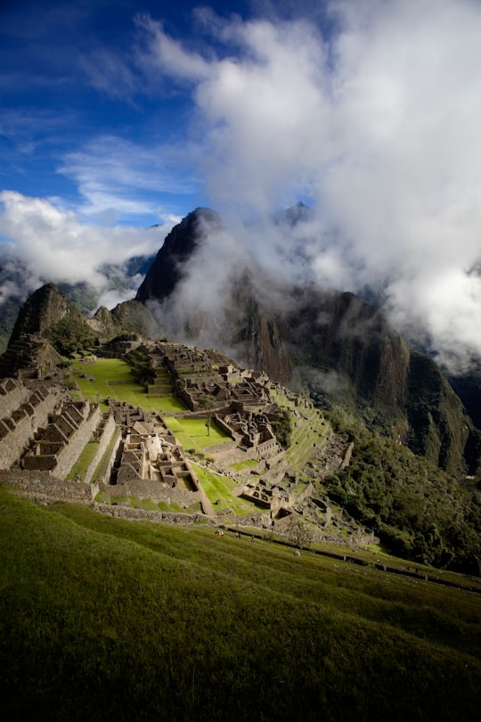 aerial view of mountains in Mountain Machu Picchu Peru