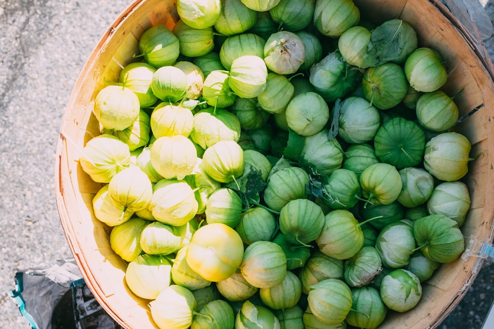 green and yellow vegetables in brown plastic container