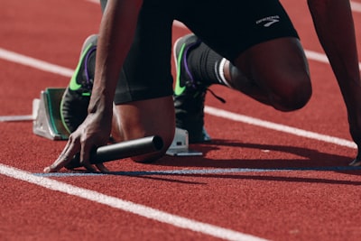 An athlete ready to start running