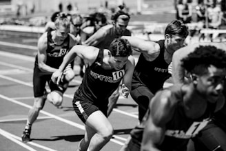 A dynamic shot of athletes competing in a major sporting event.