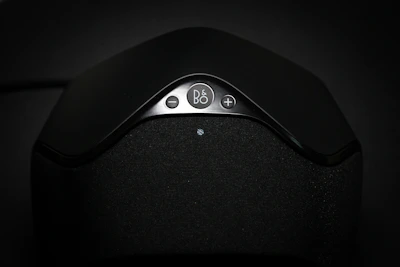A close-up of the Bolta Samvidhan audio device showcasing its sleek design and built-in speaker.
