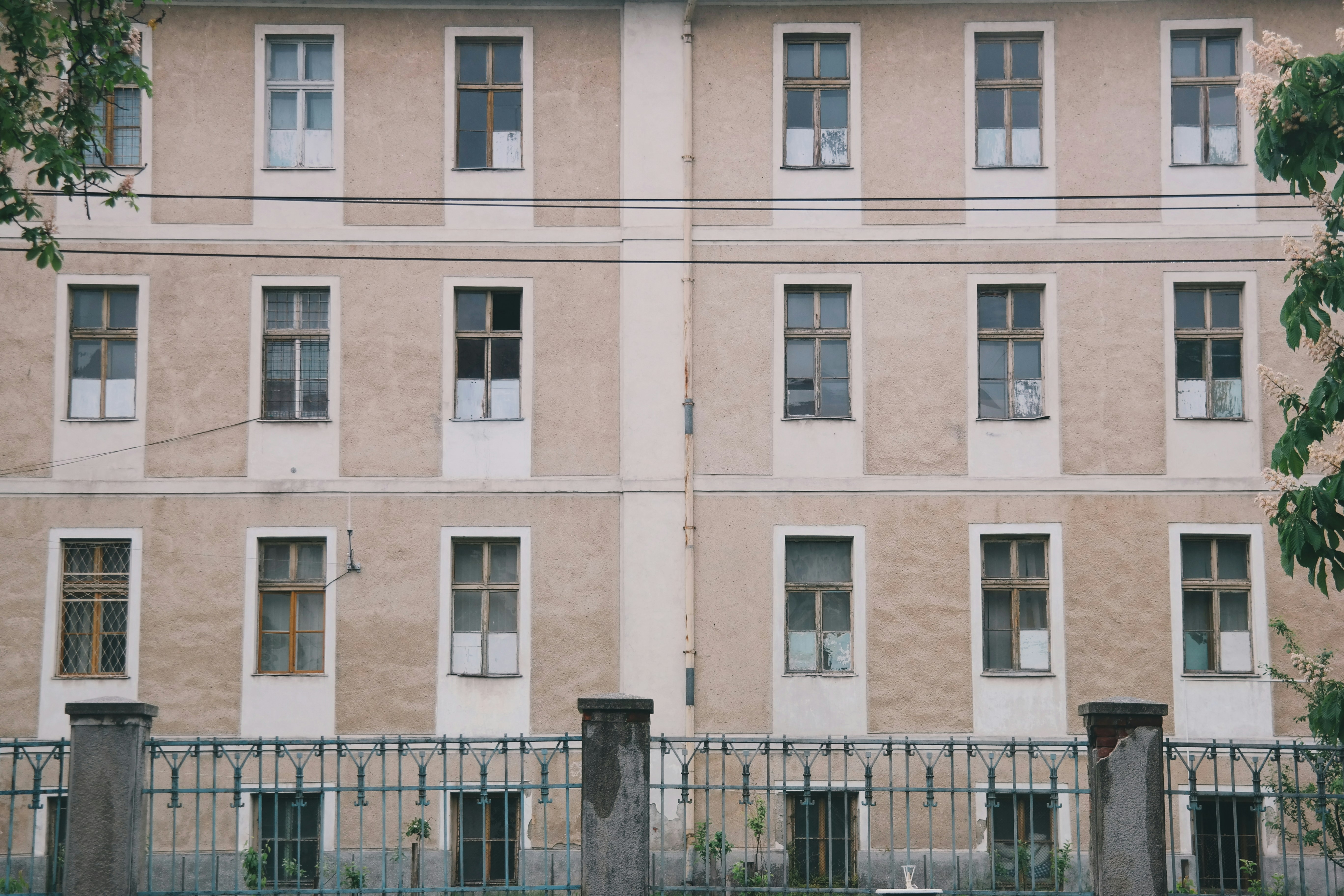 white painted building