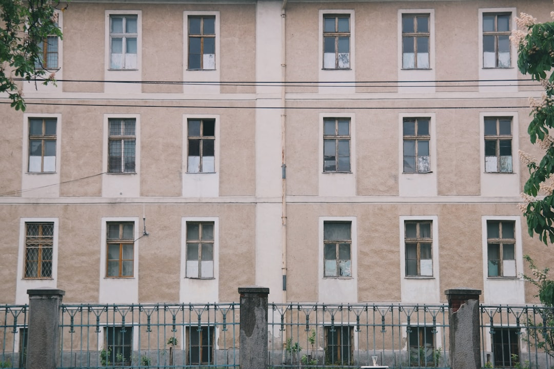 white painted building, Apartment with windows