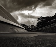 A cinematic scene concept art depicting a dramatic urban landscape.