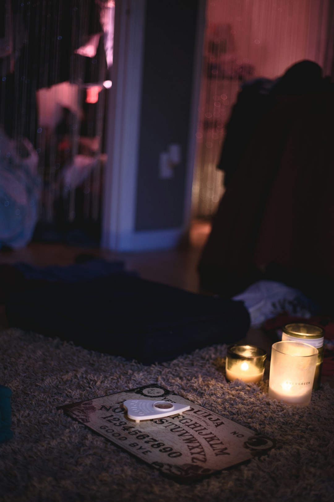 white candle on brown table