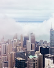 skyscrapers under cloudy sky