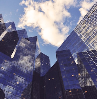 low angle photo of curtain wall building