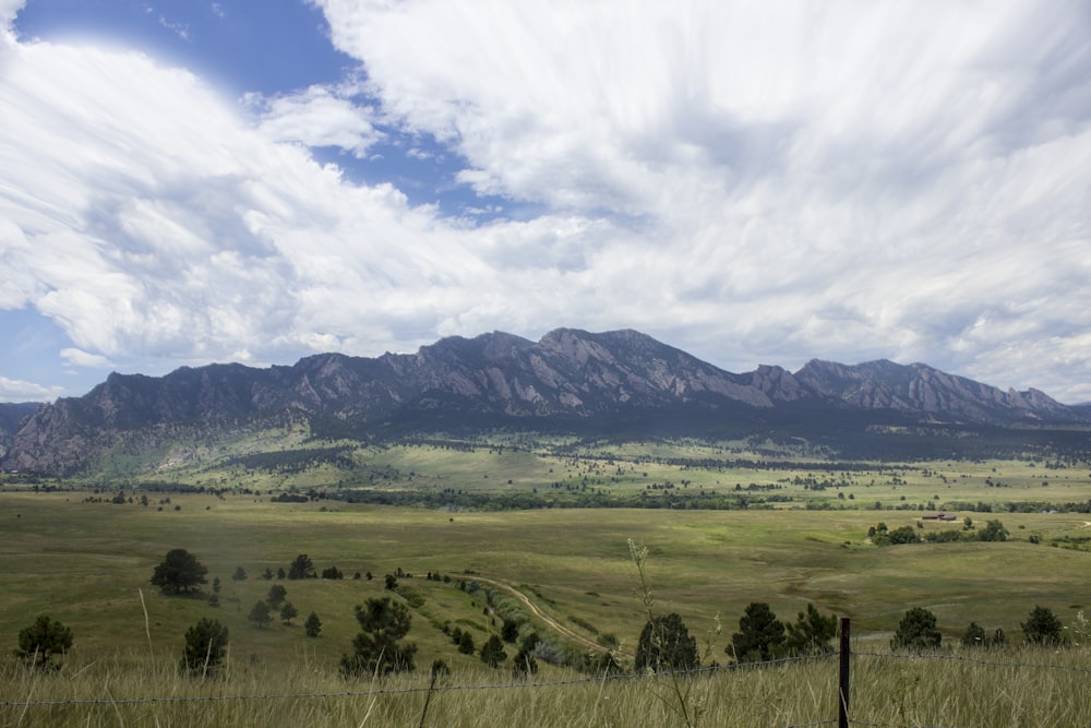 green grass field with mountains during daytime