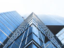 low angle photography curtain wall buildings