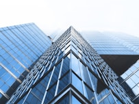 low angle photography curtain wall buildings