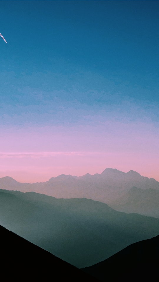 aerial view of foggy mountains in Serles Austria