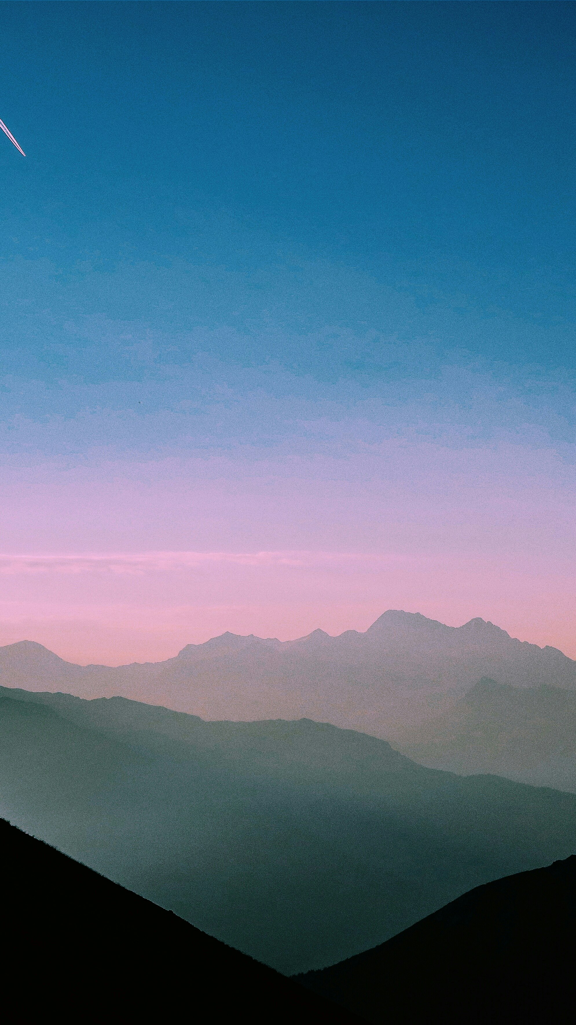 aerial view of foggy mountains