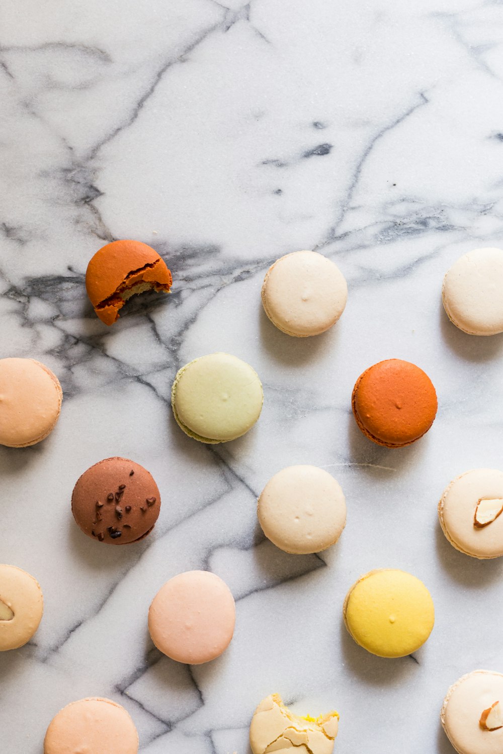 macarons on gray table