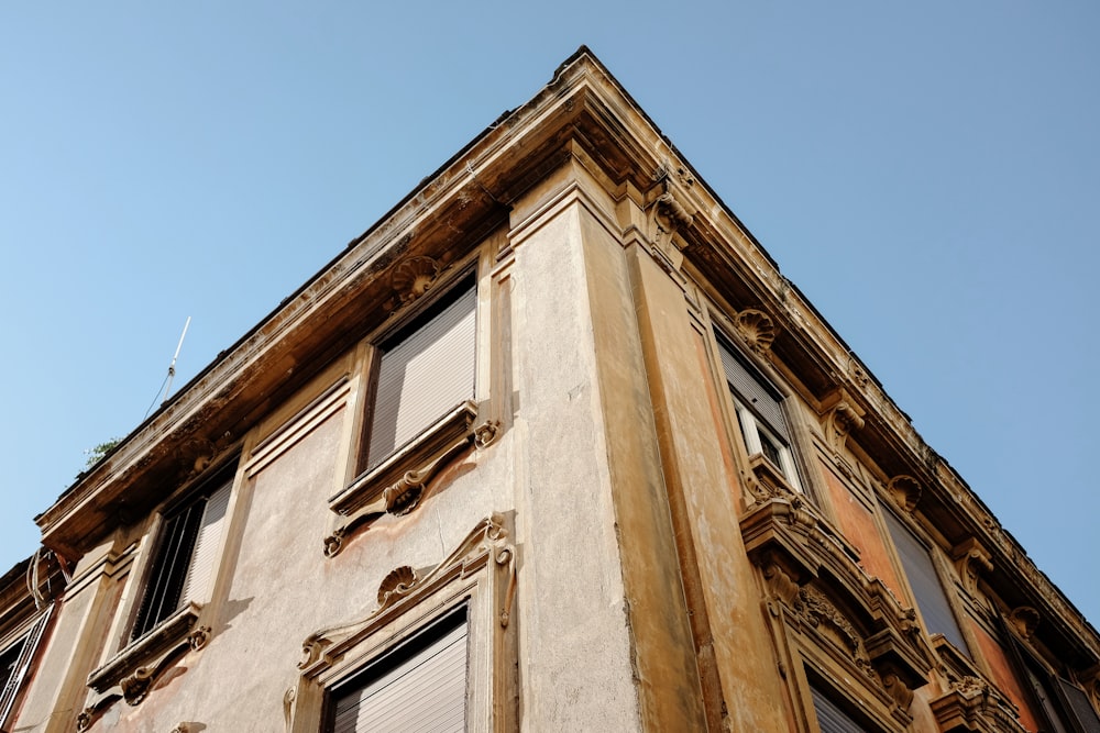 low angle view of brown building