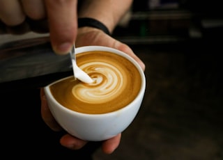 coffee in white ceramic container