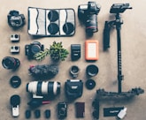 black DSLR camera kit