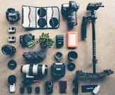 black DSLR camera kit