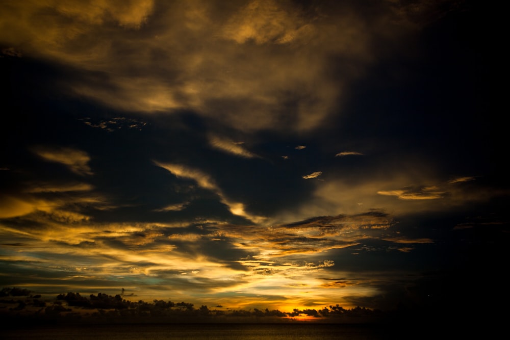 gray and orange clouds