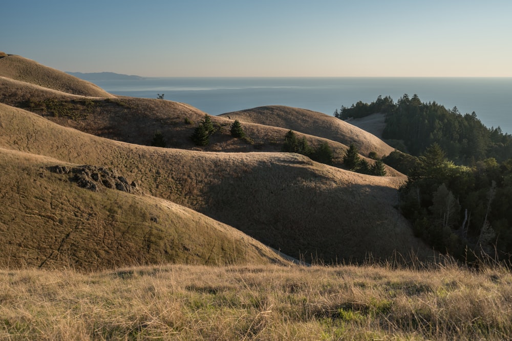 landscape photography of hills