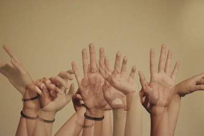 Close-up of hands expressing movement through dance gestures.
