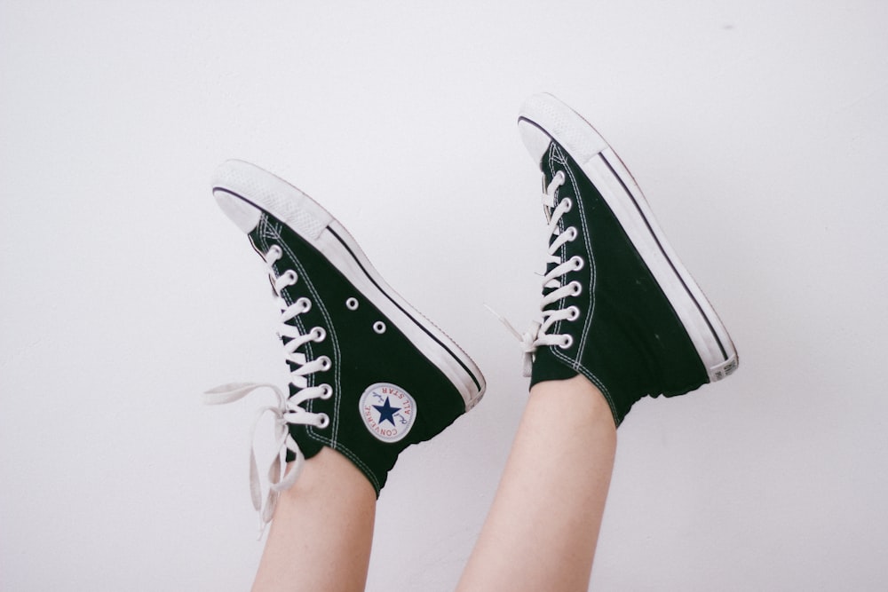 black and black and white Converse All Star high-top sneakers photo – Free  Fashion Image on Unsplash