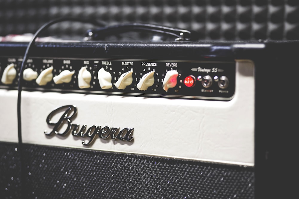 black and white Bugera guitar amplifier