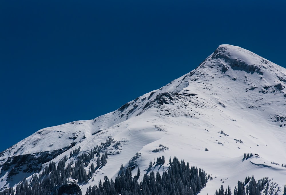 fotografia di paesaggio della montagna ricoperta di neve