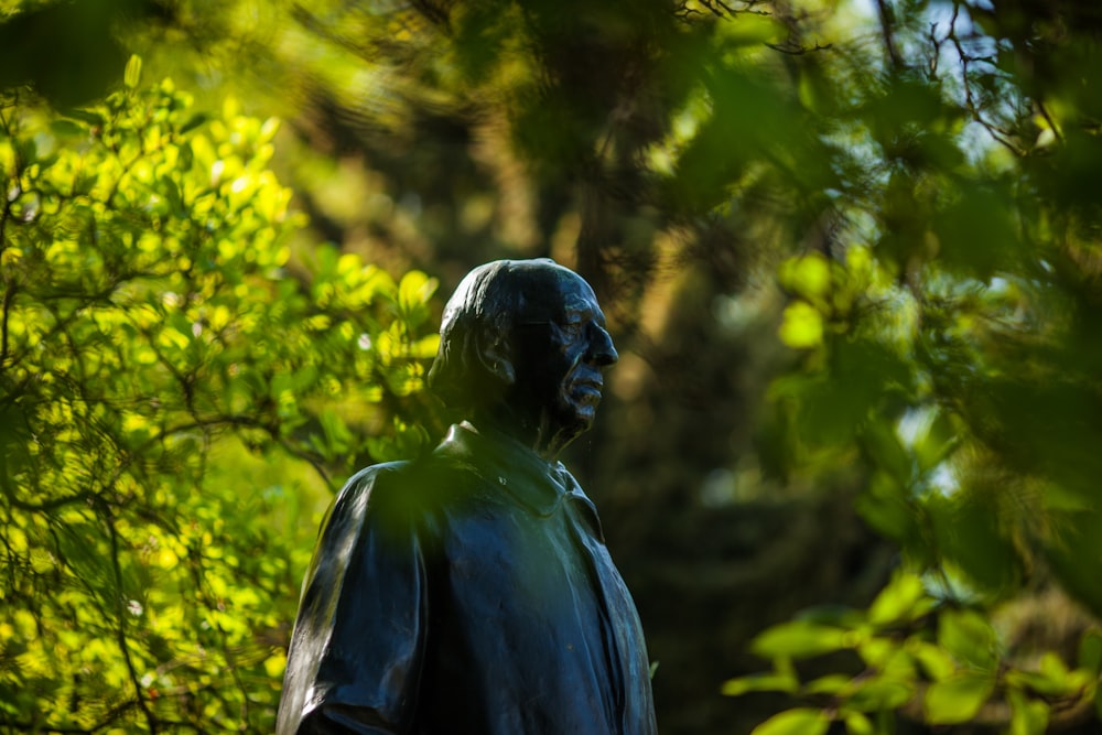 blue statue of a man