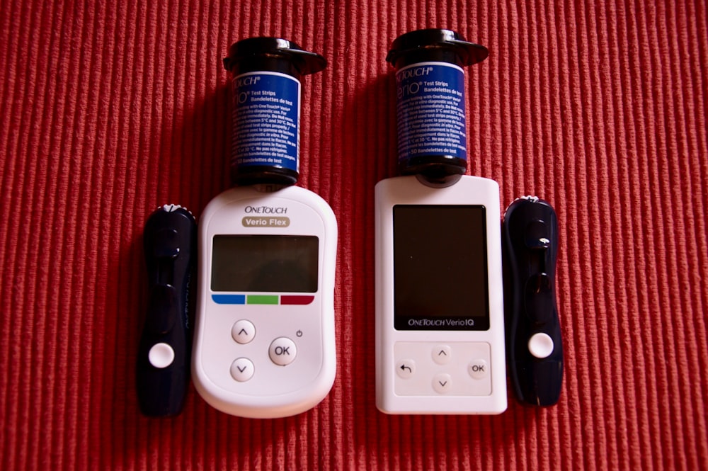 Two diabetes tester devices.