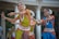 three woman performing traditional dance