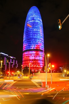 Government building with digital network overlays symbolizing smart city technology.