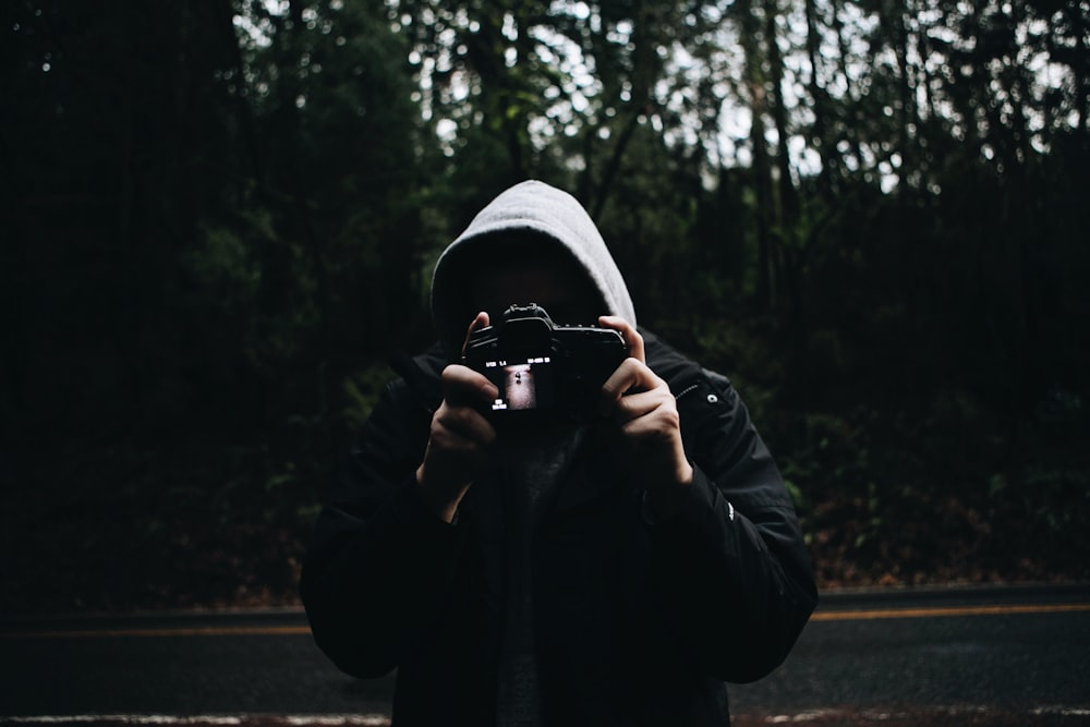 person holding camera